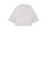 WHITE MINK CROPPED JACKET