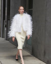 The Kiki Feather Jacket Availble in Black and White