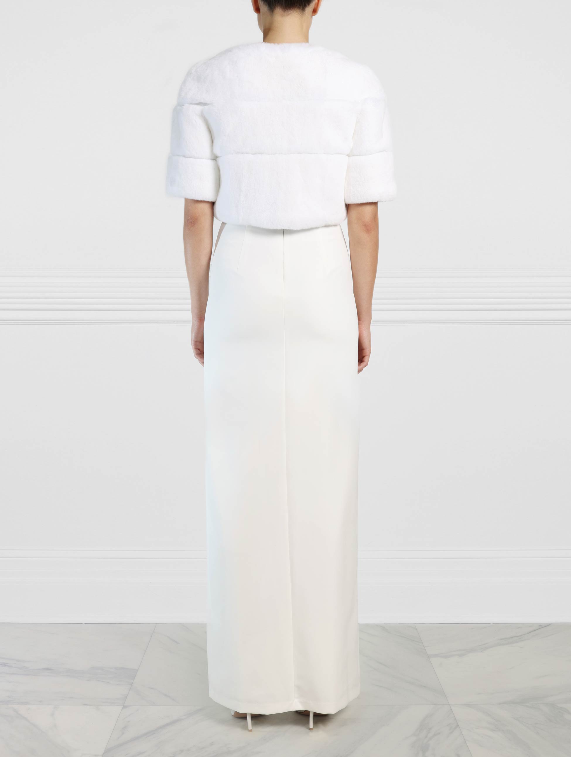 White Fur Shrug in Rex Rabbit