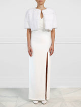 White Fur Shrug in Rex Rabbit