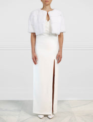 The Bridal Collection - The Elsie Rex Rabbit Cropped Jacket in White