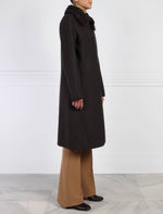 Wool Coat with Detachable Shearling Collar 