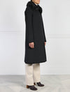 Wool Coat with Detachable Shearling Collar