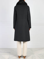 Wool Coat with Detachable Shearling Collar