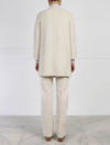 Wool and Cashmere Blend Coat with Mink Fur in White