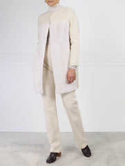 The Candy Wool & Cashmere Blend Coat with Mink Fur