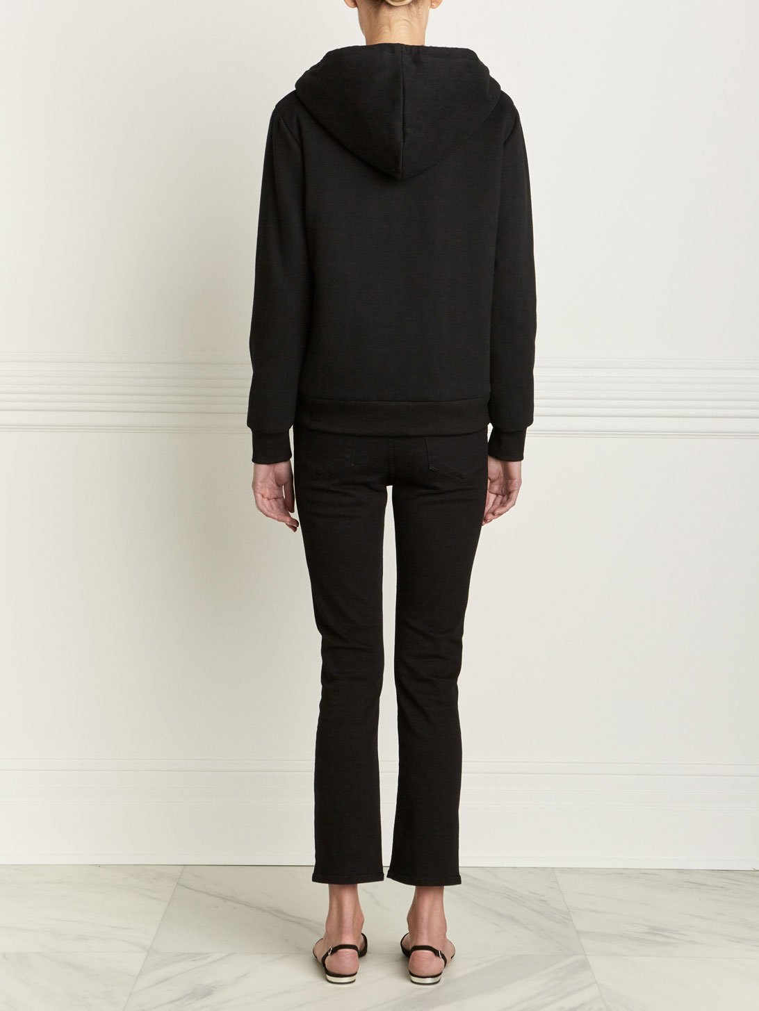 Black Fur Lined Hoodie | Pologeorgis